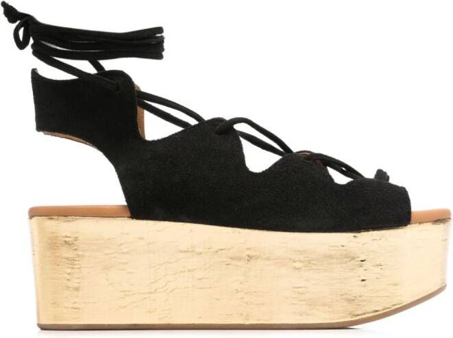 See by Chloé 70mm platform suede sandals Black