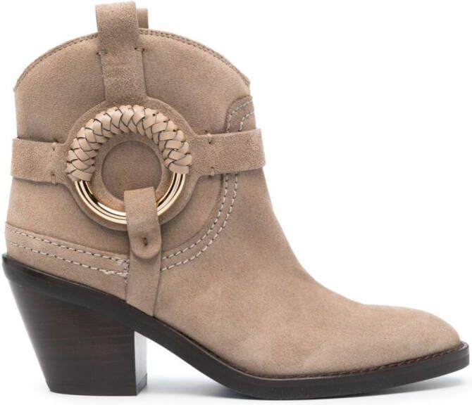 See by Chloé Hana 75mm cowboy boots Neutrals