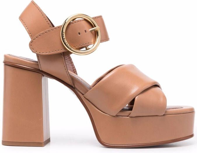 See by Chloé open-toe leather sandals Brown