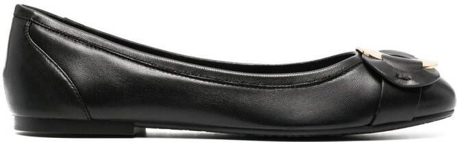 See by Chloé round-shape plaque ballerinas Black
