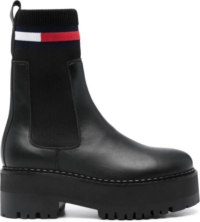 Tommy Jeans Flatform chelsea boots Black