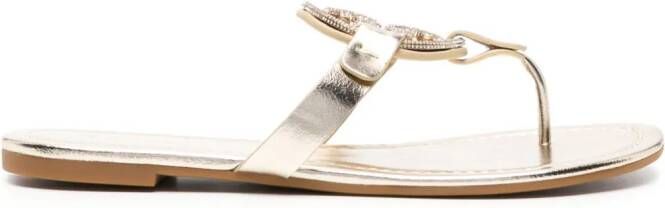 Tory Burch Miller Pavé rhinestone-embellished sandals Gold