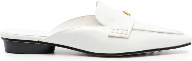 Tory Burch pointed backless loafers White