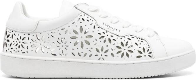 TWINSET laser-cut leather sneakers White