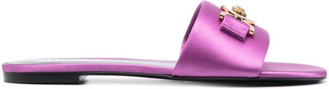 Versace Medusa '95 satin flat sandals Purple