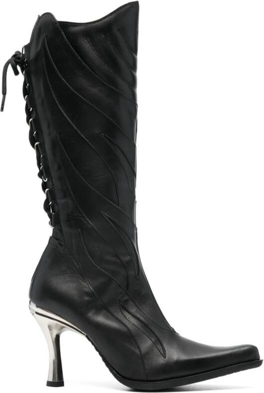 VETEMENTS x New Rock Firestorm 100mm leather boots Black