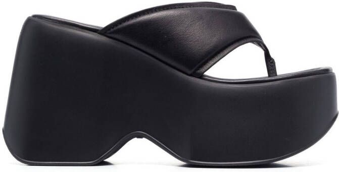 Vic Matie 110mm leather platform sandals Black