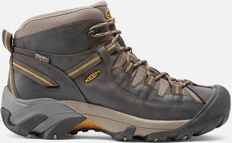 Keen Men's Waterproof Hiking Boots Targhee II Mid 17 Black Olive Yellow