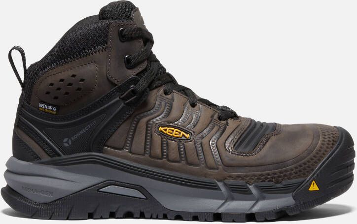 Keen Men's Waterproof Kansas City+ Mid (Carbon-Fiber Toe) Boots Size 10 Wide In Coffee Bean Black