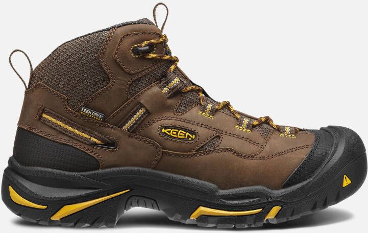 Keen Men's Waterproof Steel Toe Boots Braddock Mid 7.5 Wide Cascade Brown Tawny Olive