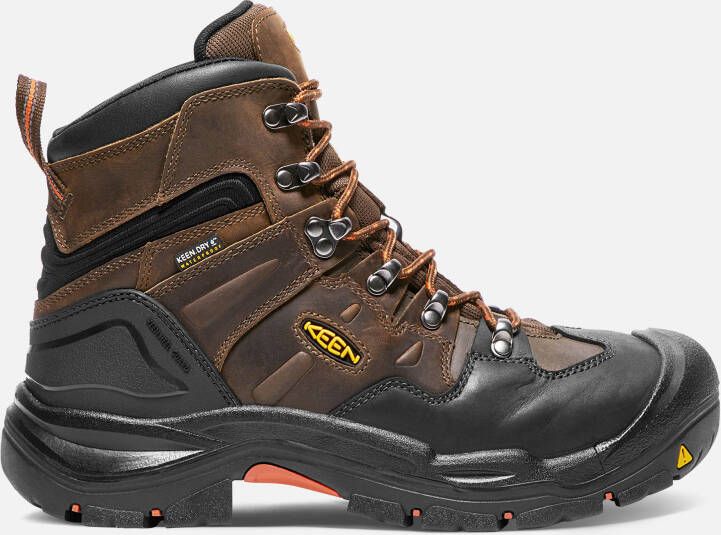 Keen Men's Waterproof Steel Toe Boots Coburg 6" 7 Cascade Brown Brindle