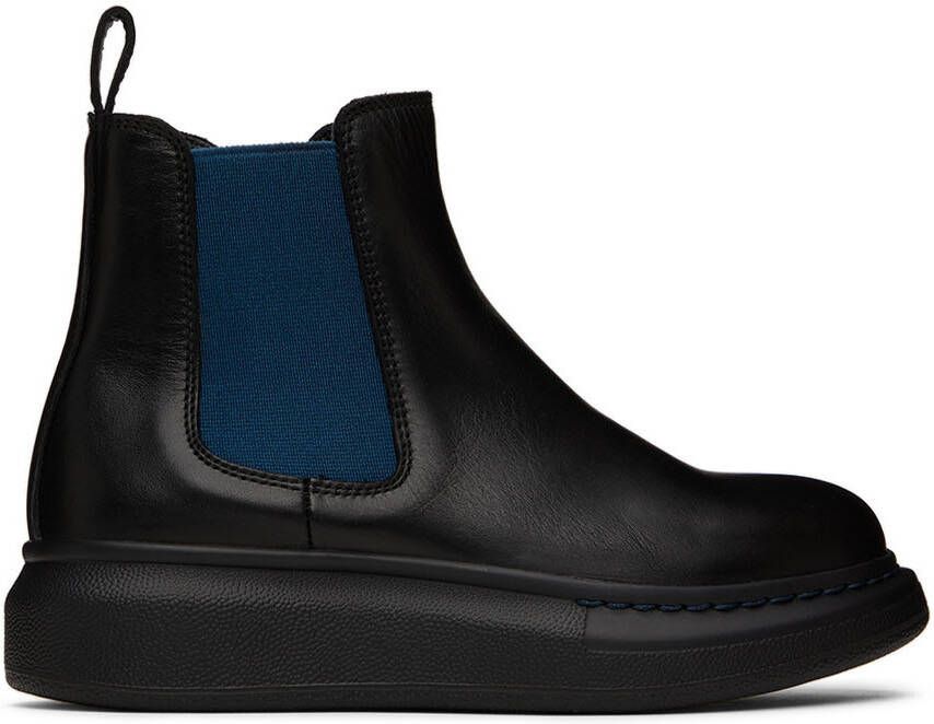 Alexander McQueen Kids Black & Navy Oversized Chelsea Boots