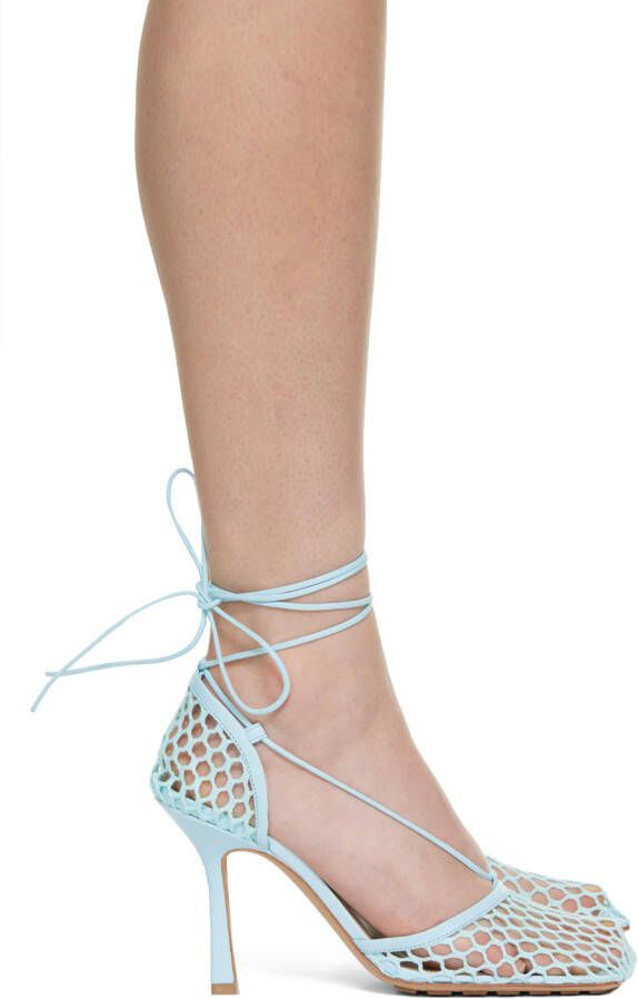 Bottega Veneta Blue Stretch Web Heels