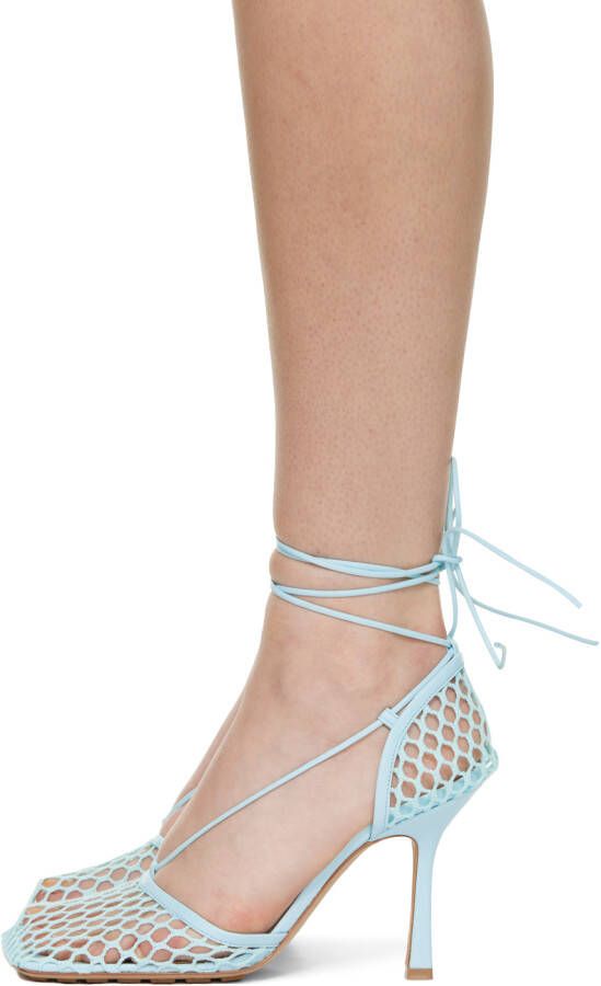Bottega Veneta Blue Stretch Web Heels