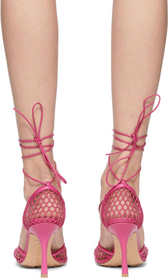 Bottega Veneta Pink Stretch Web Heels