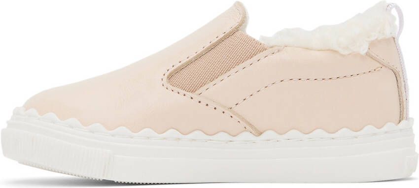 Chloé Baby Pink Faux-Shearling Sneakers