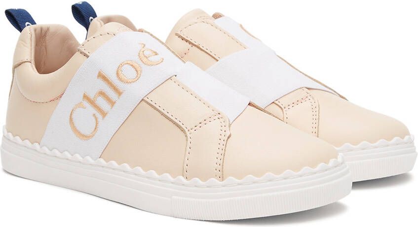 Chloé Kids Pink Leather Lauren Sneakers