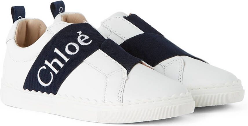 Chloé Kids White Leather Lauren Sneakers