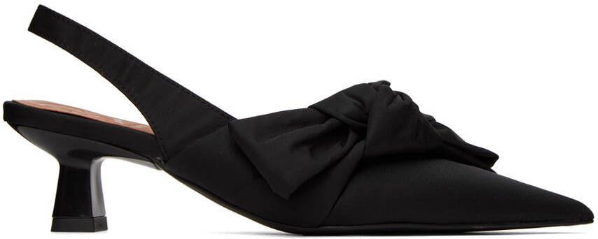 GANNI Black Soft Bow Heels