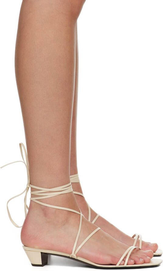 The Row Off-White Strap Heeled Sandals