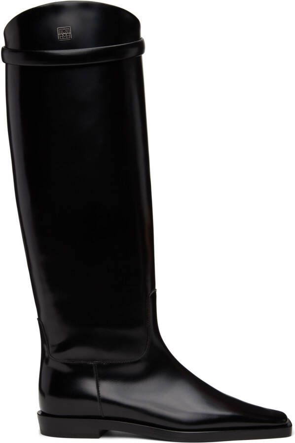 TOTEME Black 'The Riding' Tall Boots