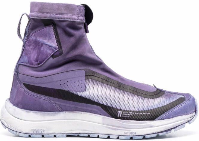 11 By Boris Bidjan Saberi layered sock hi-top sneakers Purple