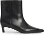 12 STOREEZ 40mm square-toe leather ankle boots Black - Thumbnail 1