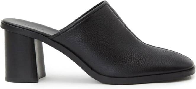 12 STOREEZ 65mm square-toe leather mules Black