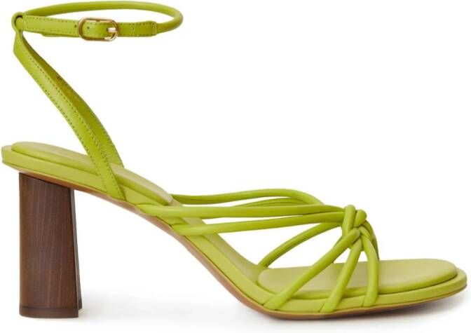 12 STOREEZ 70mm knotted leather sandals Green