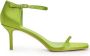 12 STOREEZ 70mm square-toe satin sandals Green - Thumbnail 1