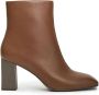 12 STOREEZ 80mm leather ankle boots Brown - Thumbnail 1