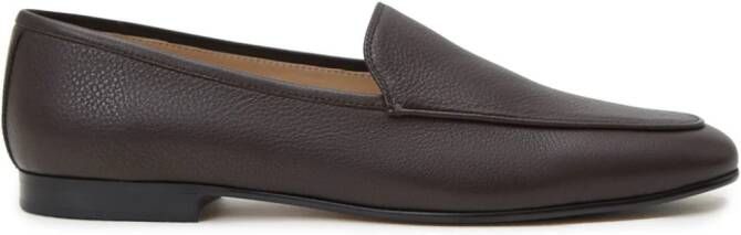 12 STOREEZ almond-toe leather loafers Brown