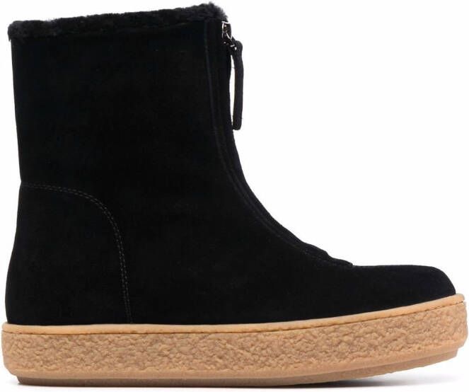 12 STOREEZ ankle zip-up boots Black