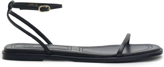 12 STOREEZ buckled leather sandals Black