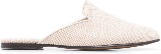 12 STOREEZ curved cut-out slip-on mules Neutrals