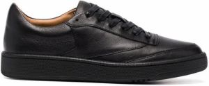 12 STOREEZ flat leather sneakers Black