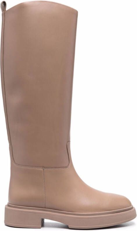 12 STOREEZ knee-high leather boots Neutrals