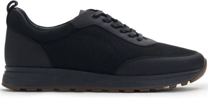 12 STOREEZ mesh-panelled leather sneakers Black