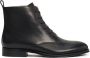 12 STOREEZ panelled lace-up leather ankle boots Black - Thumbnail 1