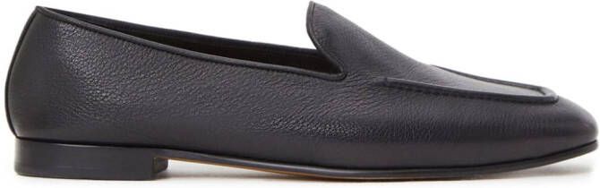 12 STOREEZ square-toe leather loafers Black