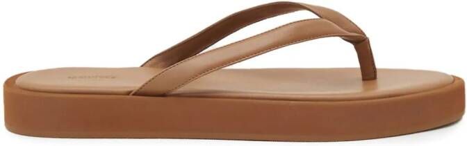 12 STOREEZ thong-strap leather flip-flops Brown