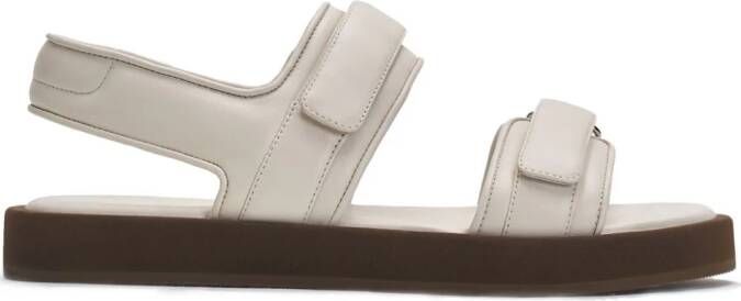12 STOREEZ touch-strap leather sandals White