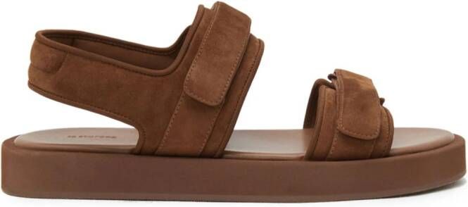 12 STOREEZ touch-strap suede sandals Brown