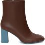 12 STOREEZ two-tone 80mm ankle boots Brown - Thumbnail 1