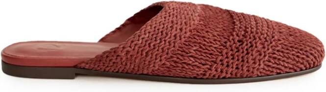 12 STOREEZ woven leather mules Red
