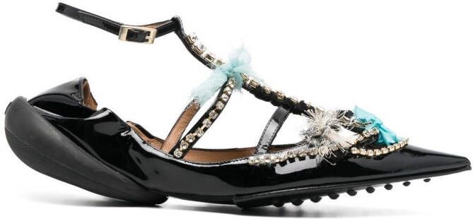 13 09 SR crystal-embellished sandals Black