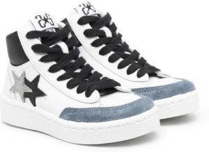 2 Star Kids star-patch high top sneakers White