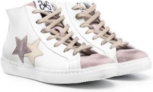2 Star Kids star-patch high-top sneakers White