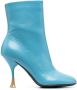 3juin 100mm leather ankle boots Blue - Thumbnail 1