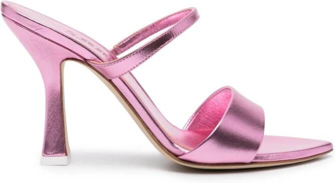 3juin 100mm metallic leather sandals Pink
